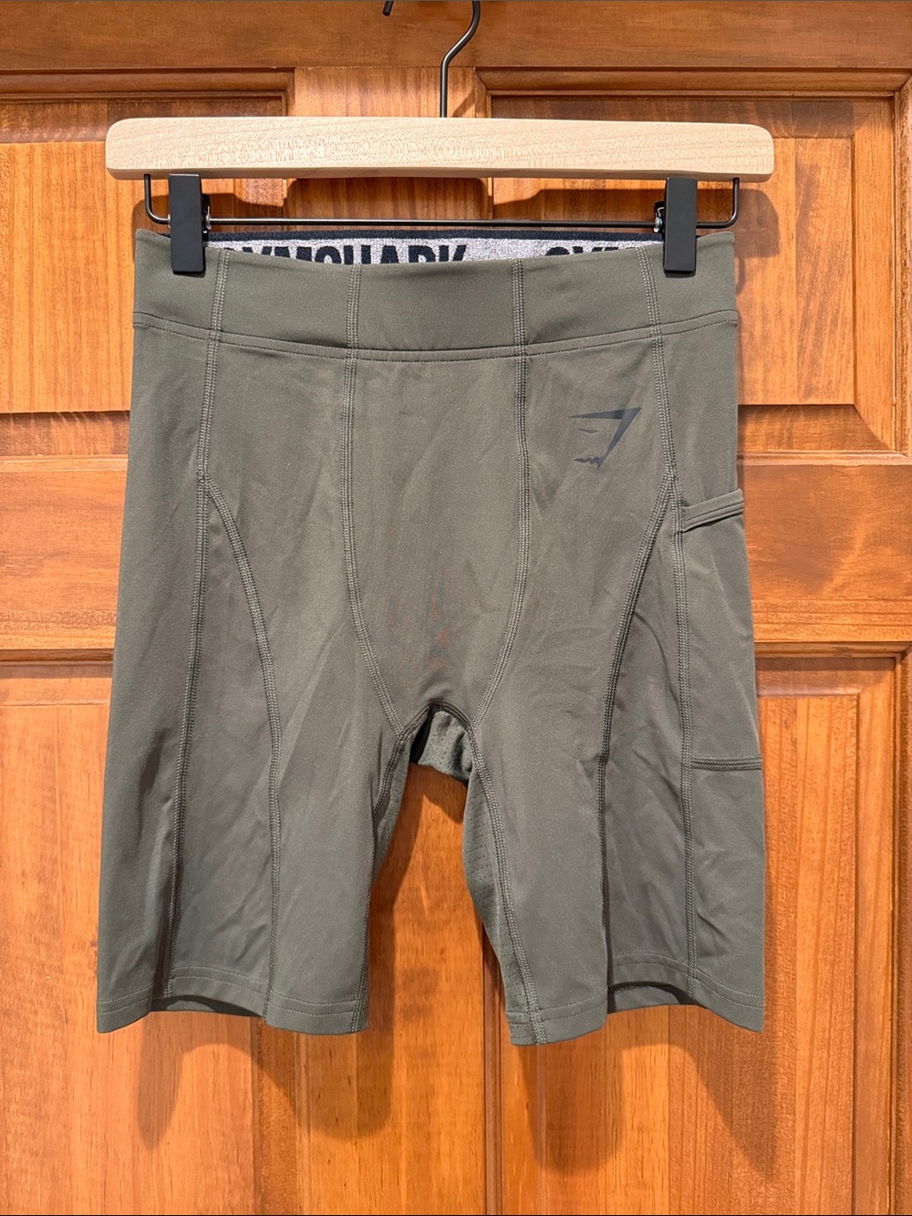 Gymshark Men’s Olive Green Athletic Compression Shorts
